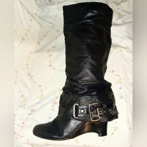 Naughty Monkey Black Leather Boots